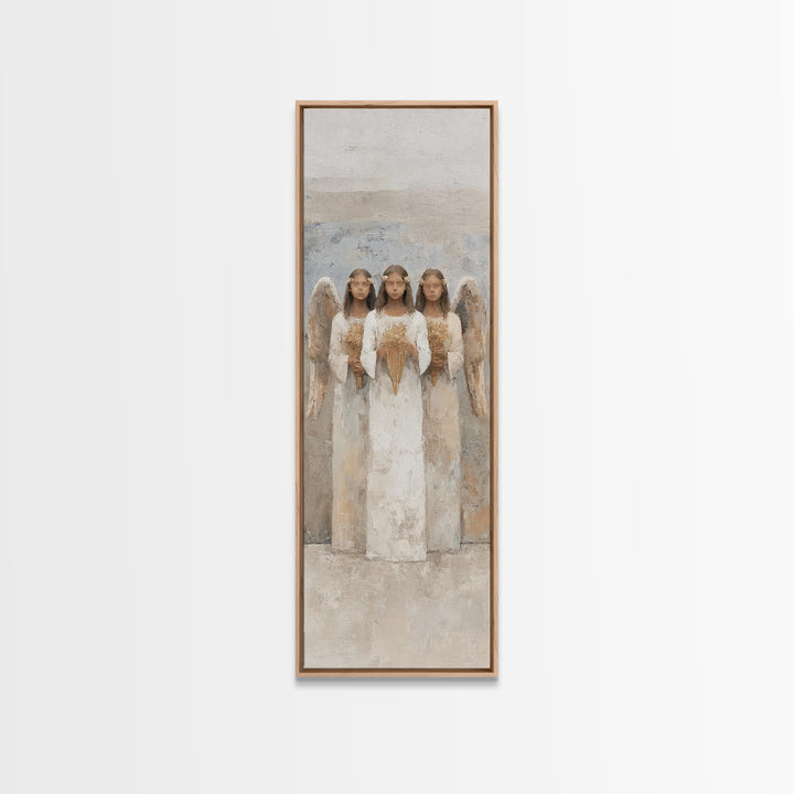 Angels Of Light – Framed Canvas Print – Tall Skinny Art Print – Christian Art Canvas – Modern Christian Art – Christian Gift Ideas