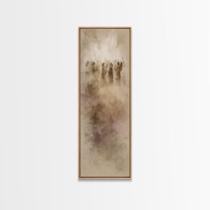 Cloudborne Choir | Framed Canvas Print | Narrow Art | Christian Art Print | Modern Christian Art | Christmas Wall Art
