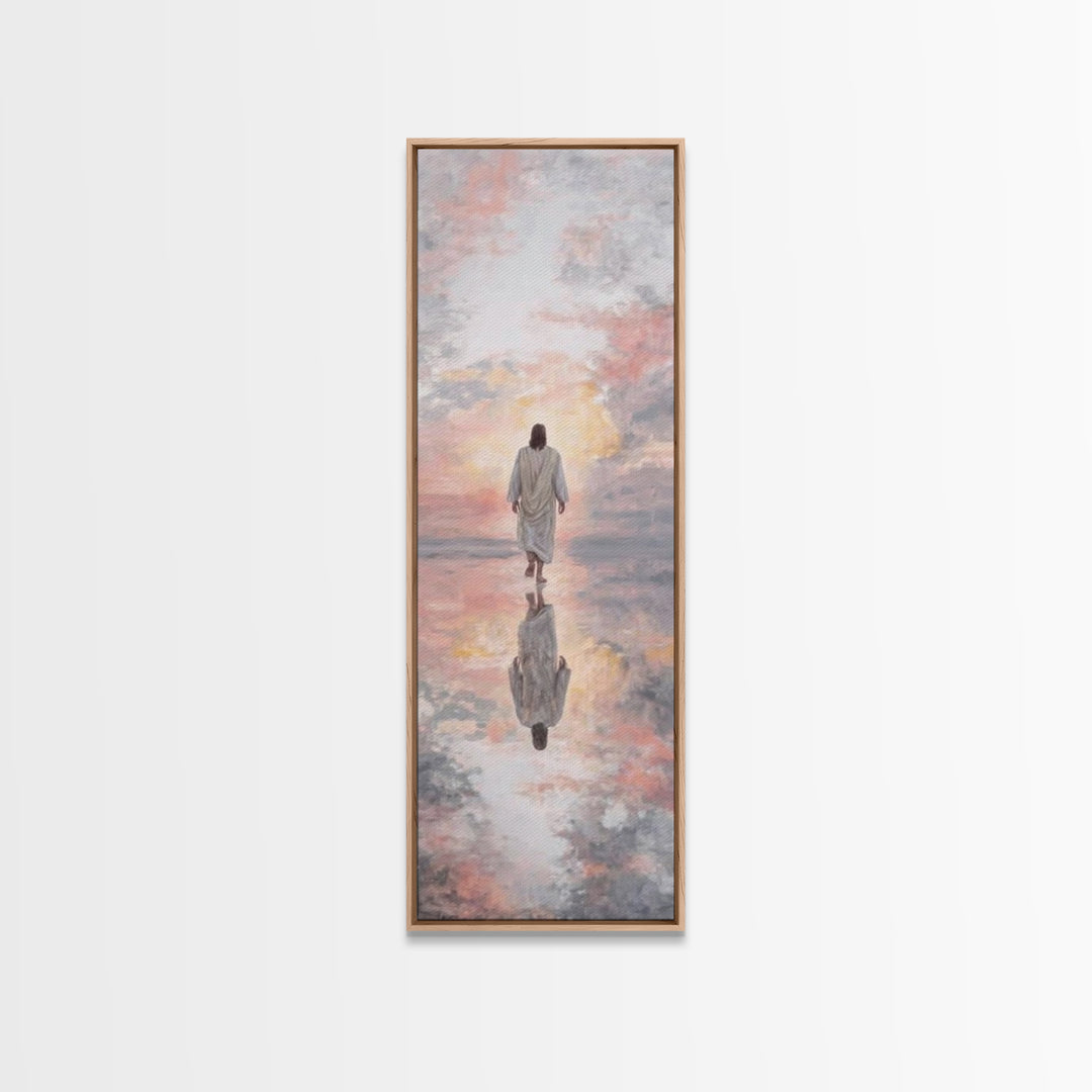 Sunrise Messiah, Framed Canvas Print, Tall Narrow Wall Art, Jesus Art Print, Christian Art Canvas, Christian Painting