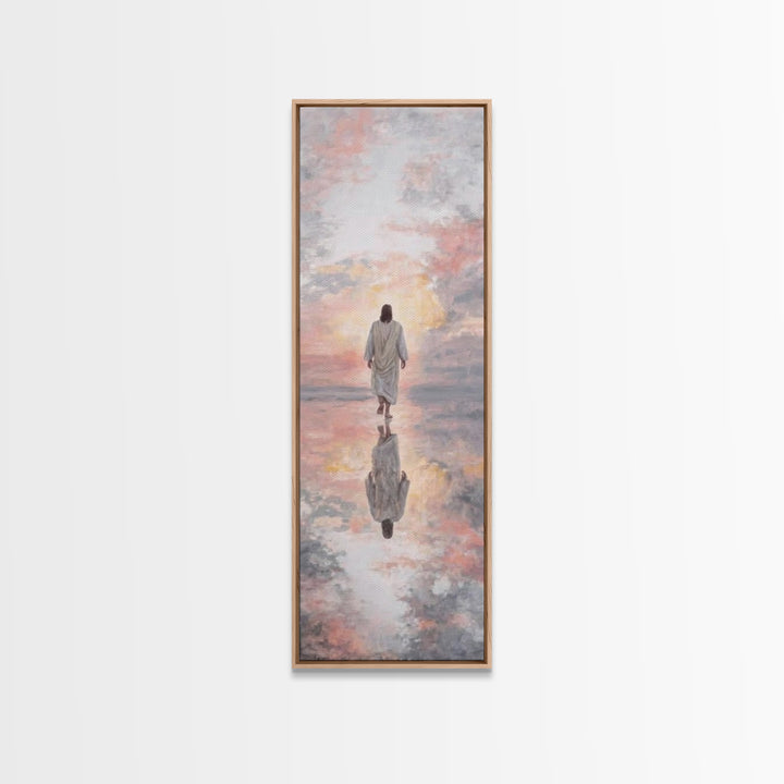 Sunrise Messiah, Framed Canvas Print, Tall Narrow Wall Art, Jesus Art Print, Christian Art Canvas, Christian Painting