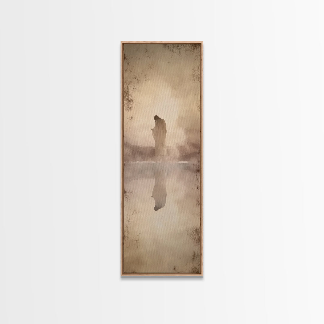 Desert Redeemer | Framed Canvas Print | Skinny Art | Christian Wall Art | Subtle Christian Art | Moody Christian Art