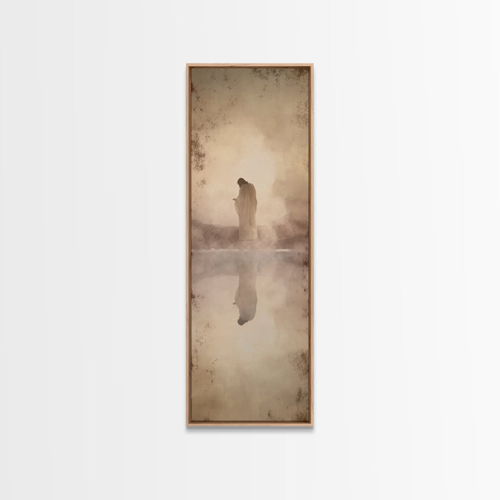 Desert Redeemer | Framed Canvas Print | Skinny Art | Christian Wall Art | Subtle Christian Art | Moody Christian Art