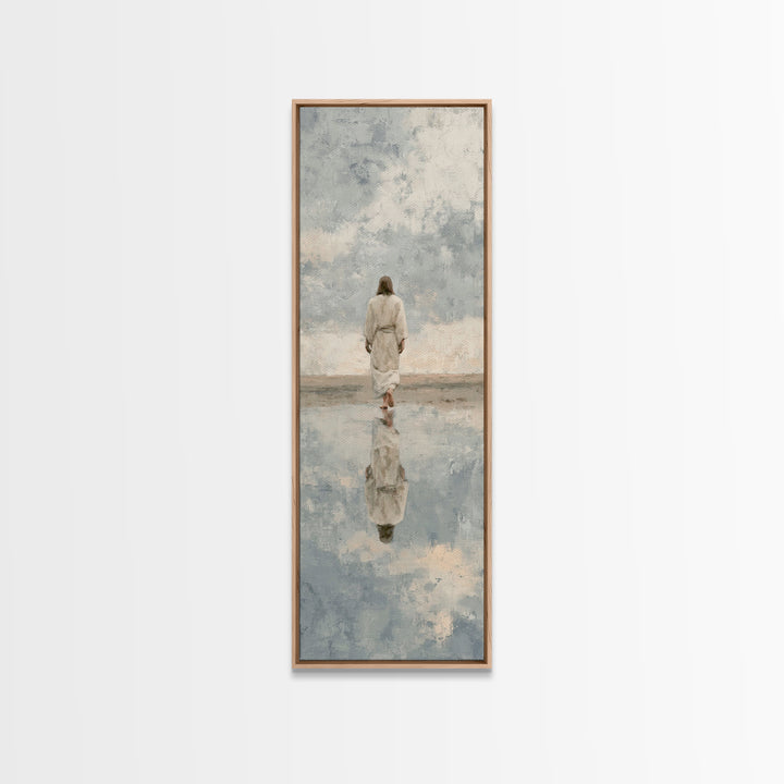 Still Waters Christ – Framed Canvas Print – Narrow Art – Jesus Painting Canvas – Christian Art Print – Vintage Christian Art