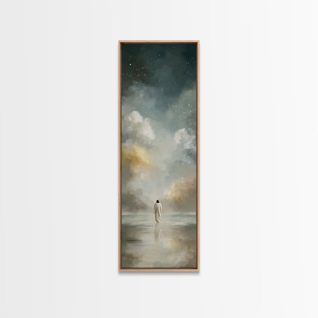 Horizon Of Peace, Framed Canvas Print, Tall Skinny Art Print, Christian Art Canvas, Christian Gift Ideas, Modern Christian Art