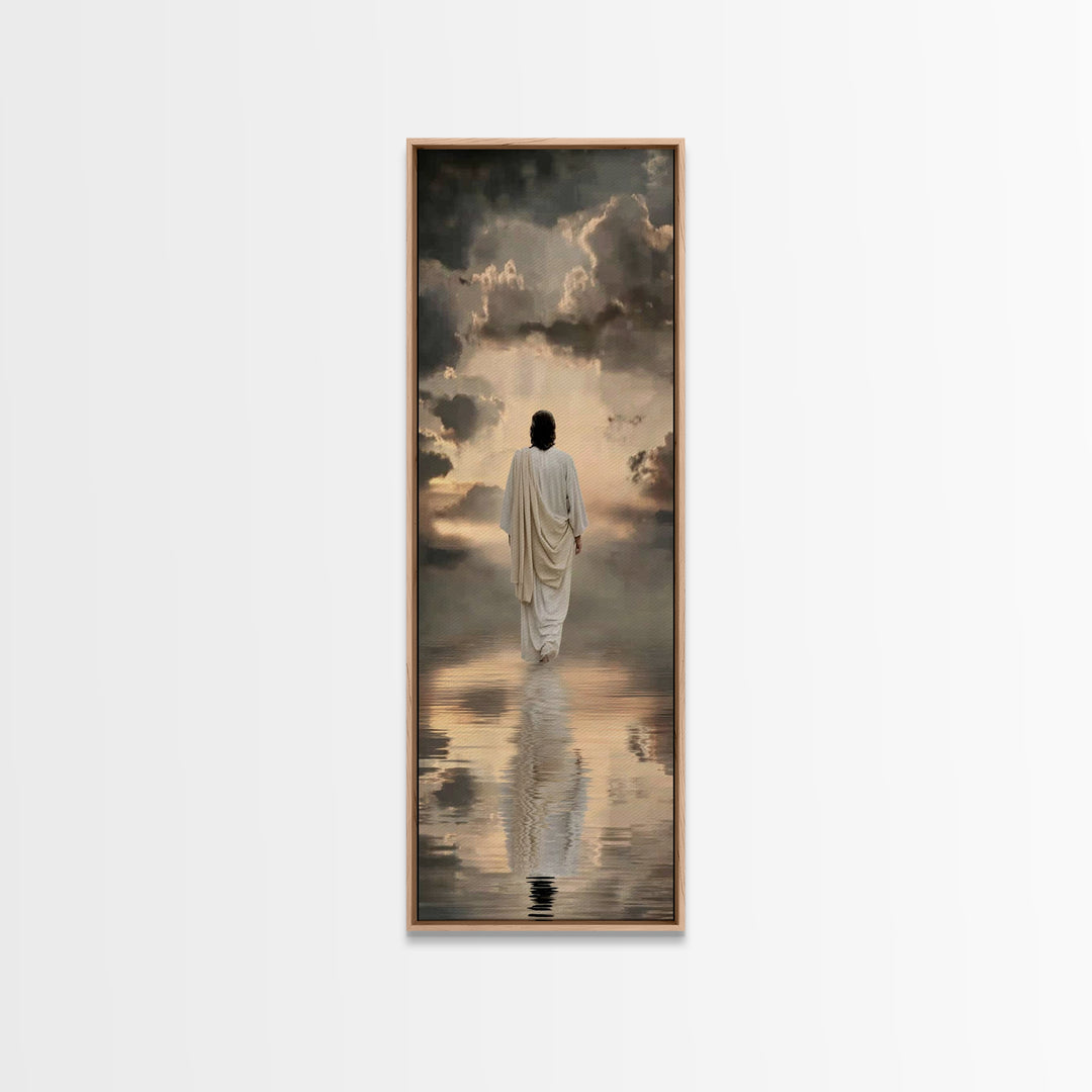 Dawn Of Mercy – Framed Canvas Print – Christian Wall Art – Jesus Painting – Christian Art Canvas – Tall Skinny Art Print – Christian Christ