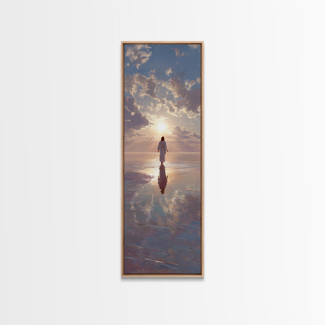 Heaven’s Radiance – Framed Canvas Print – Christian Wall Art – Jesus Art Print – Christian Art Canvas – Tall Narrow Wall Art – Christmas Ar