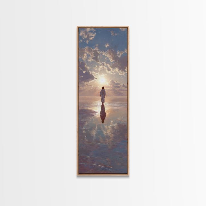 Heaven’s Radiance – Framed Canvas Print – Christian Wall Art – Jesus Art Print – Christian Art Canvas – Tall Narrow Wall Art – Christmas Ar