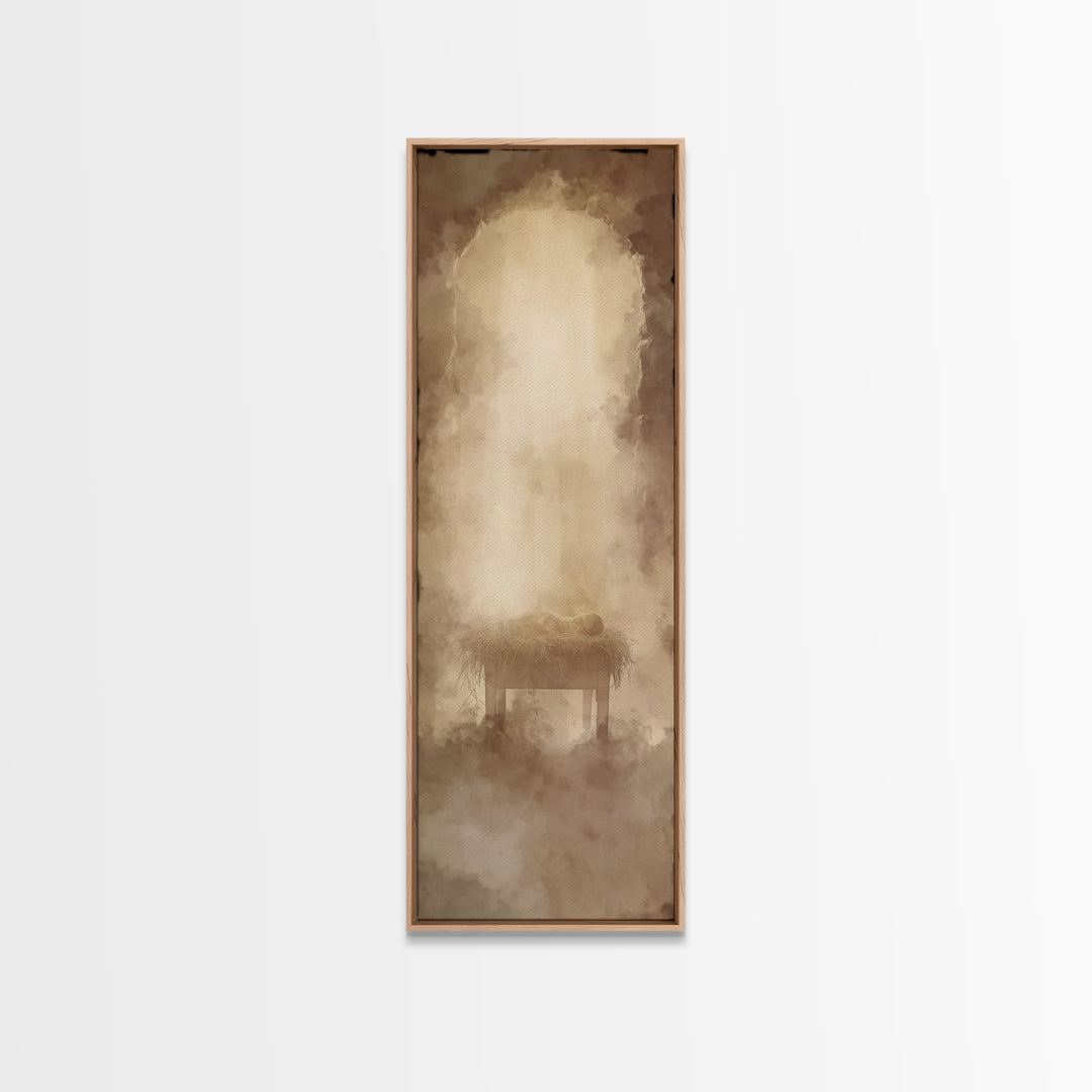 Heavenly Promise – Framed Canvas Print – Christian Wall Art – Christian Art Canvas – Tall Narrow Wall Art – Christian Christmas Art – Chris