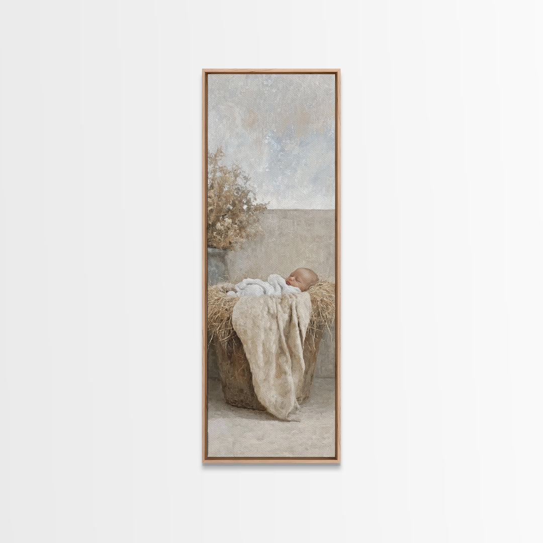 Starborn Blessing – Framed Canvas Print – Christian Art – Christmas Art – Christian Art Canvas – Tall Skinny Art Print – Christian Christma