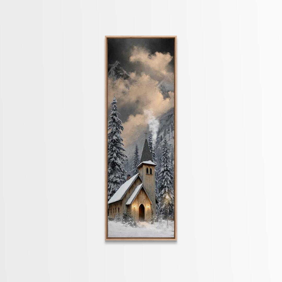Nativity Grace – Framed Canvas Print – Christian Art Canvas – Christian Christmas Art – Tall Skinny Art Print – Christmas Wall Art – Christ