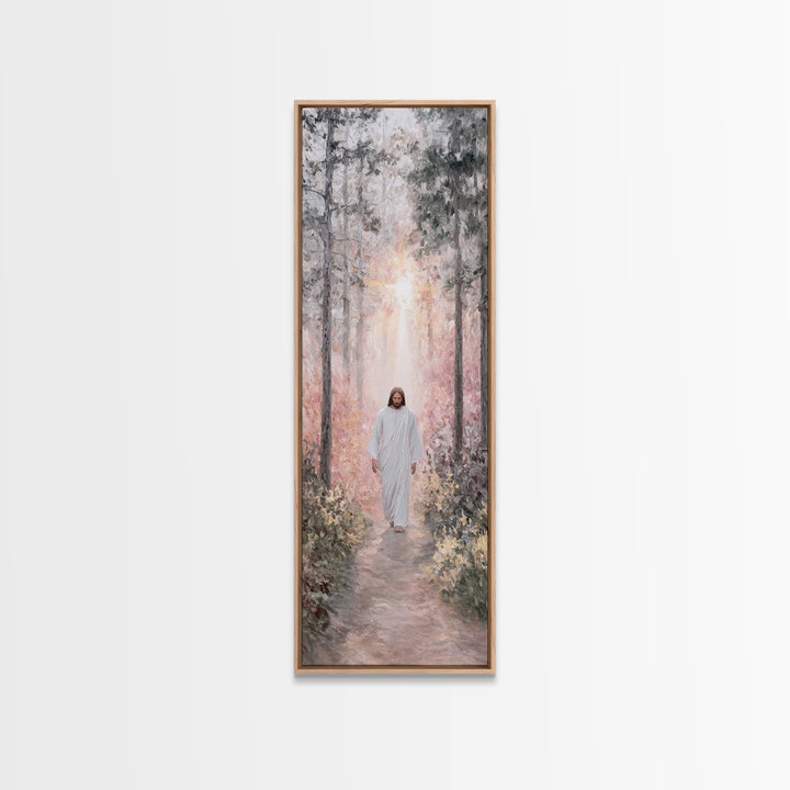 Heavenly Summit Path, Framed Canvas Print, Tall Narrow Wall Art, Christian Painting, Christian Art Canvas, Moody Christian Art, Christian D