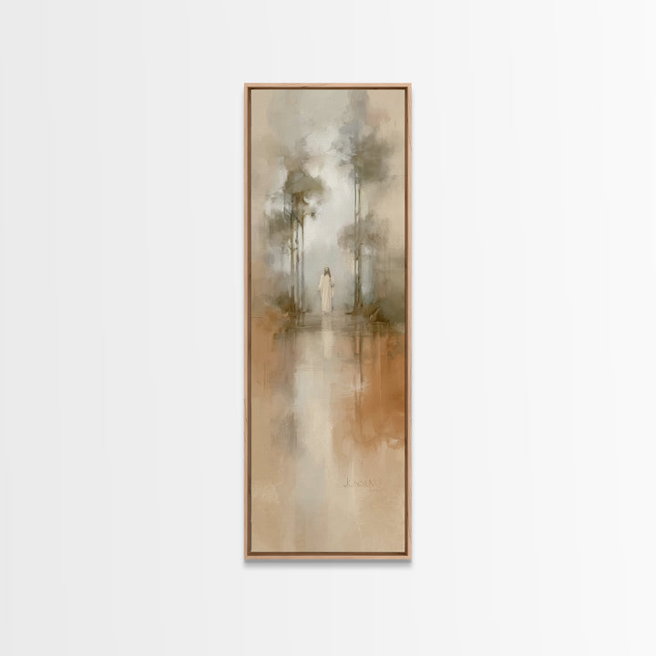 Radiant Forest Walk | Framed Canvas Print | Skinny Art | Christian Art Print | Christian Wall Art | Subtle Christian Art | Christian Gift