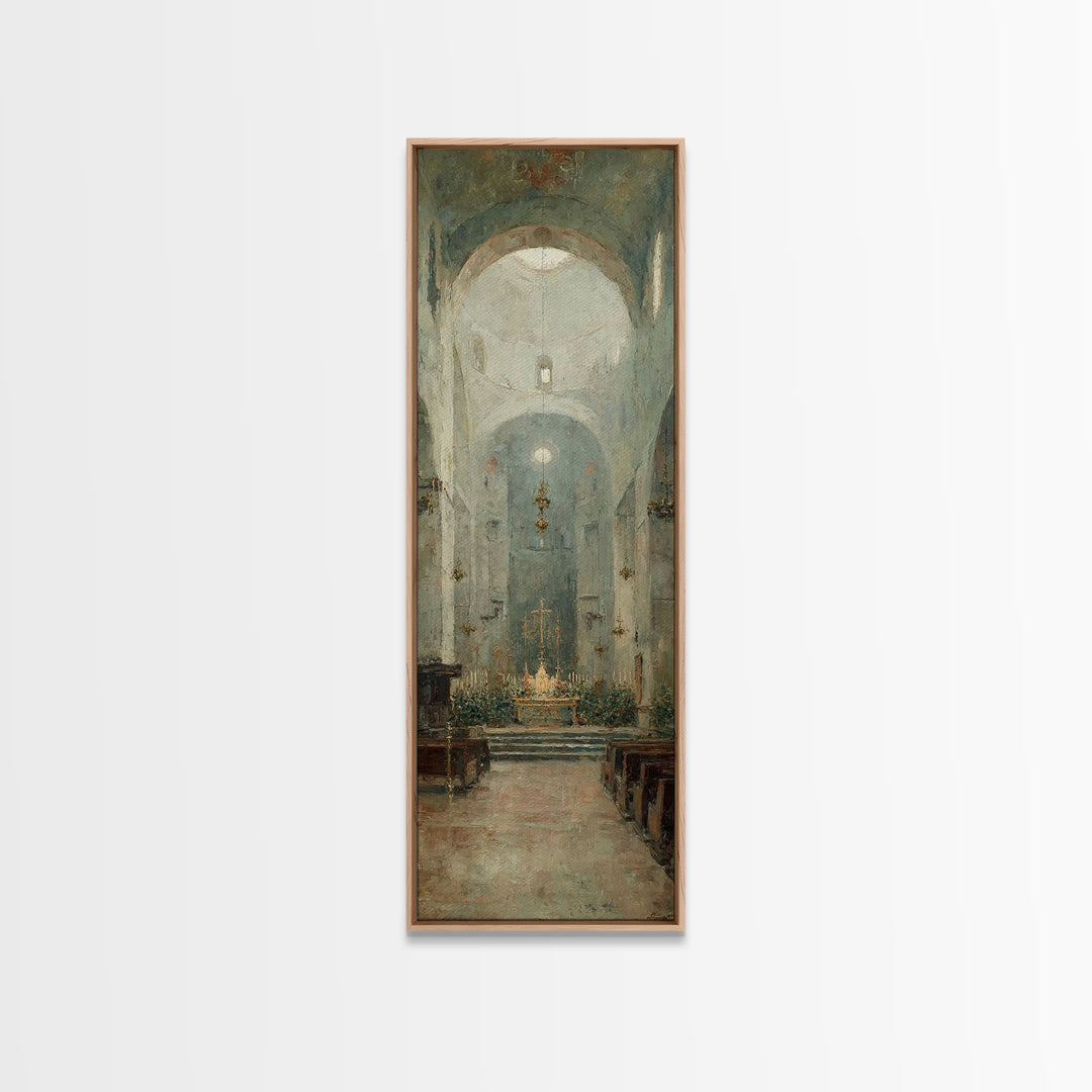 Sanctuary Of Light – Framed Canvas Print – Tall Narrow Wall Art – Christian Wall Art – Christian Art Canvas – Christmas Art – Christian Dec
