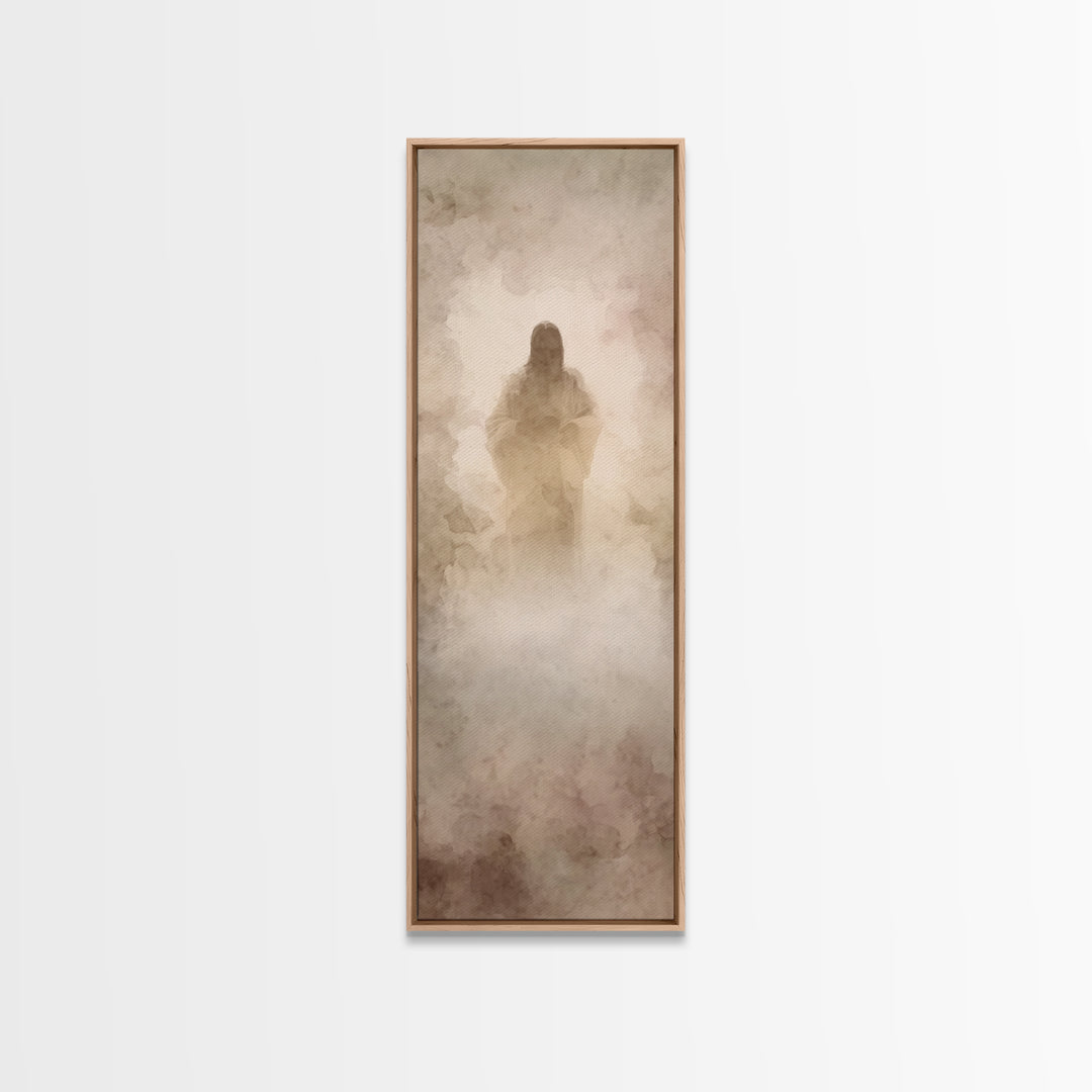 Heavenly Dawn Mercy – Framed Canvas Print – Christian Wall Art – Christian Art Canvas – Jesus Painting – Tall Narrow Wall Art – Faith Art