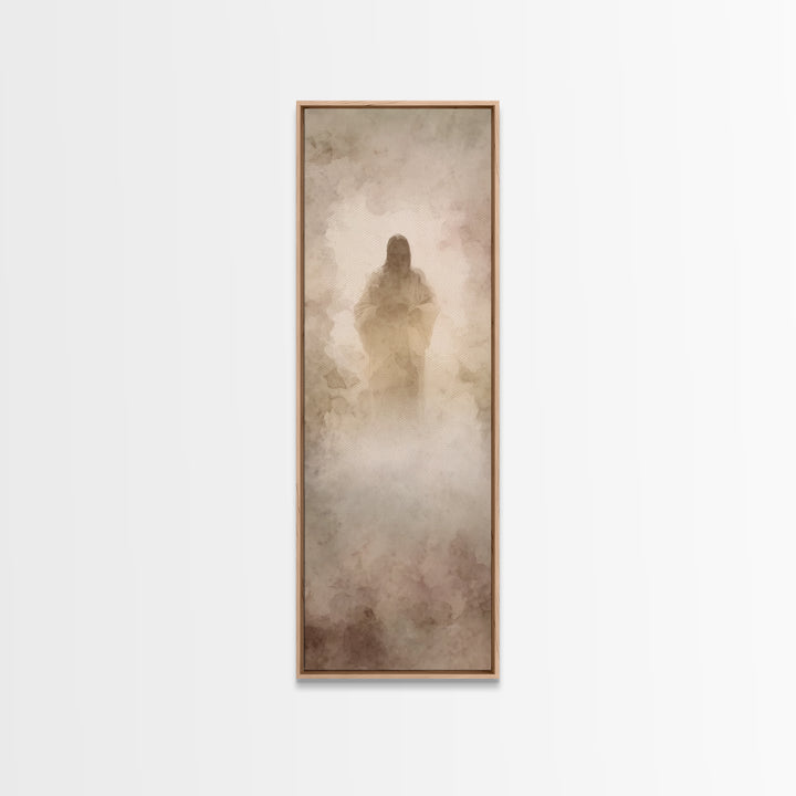 Heavenly Dawn Mercy – Framed Canvas Print – Christian Wall Art – Christian Art Canvas – Jesus Painting – Tall Narrow Wall Art – Faith Art