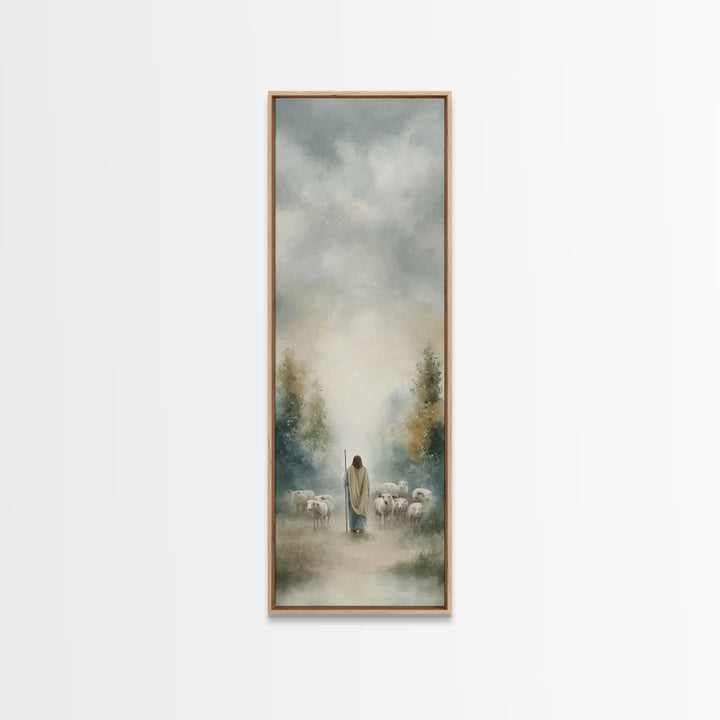 Guided By Heaven | Framed Canvas Print | Narrow Art | Jesus Painting | Christian Art Prints | Modern Christian Art | Christian Gift Ideas