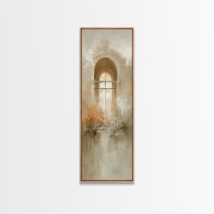 Cross Of Stillness | Framed Canvas Print | Minimalist Christian Art | Christian Wall Art | Christian Art Canvas | Tall Skinny Art Print | C