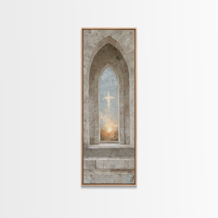 Sanctuary Of Light – Framed Canvas Print – Christian Art Canvas – Christian Wall Art – Subtle Christian Art – Narrow Art – Christian Art Pr