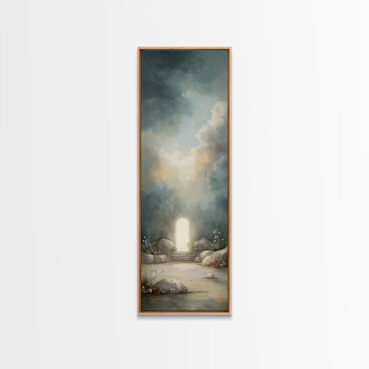 Garden Of Resurrection – Framed Canvas Print – Christian Art Canvas – Christian Wall Art – Modern Christian Art – Tall Skinny Art Print – C