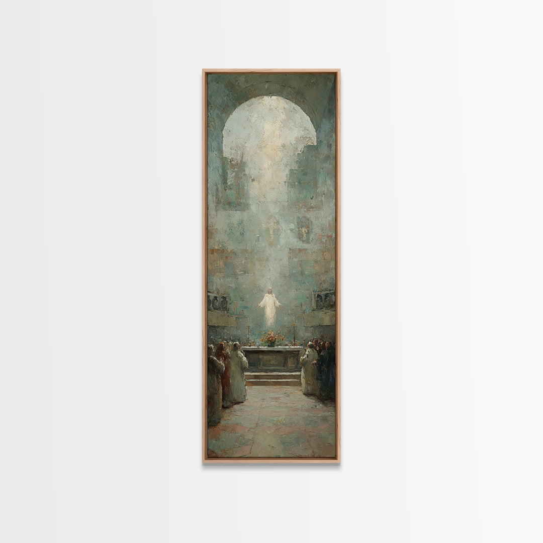 Ascension Glory | Framed Canvas Print | Christian Art Canvas | Christian Wall Art | Large Christian Painting | Skinny Art | Christian Art