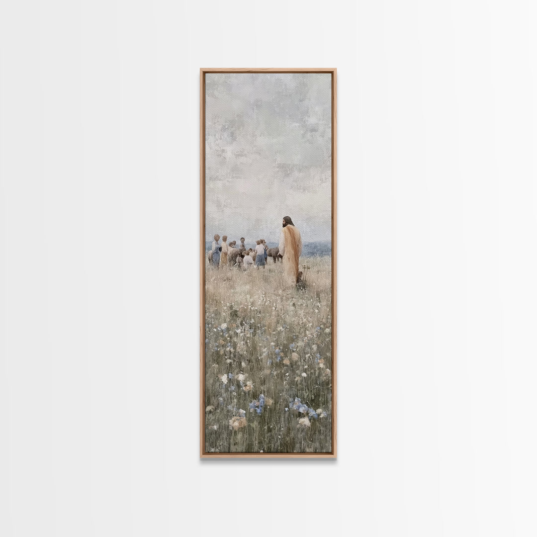 Teaching Of Peace | Framed Canvas Print | Jesus Art Print | Christian Wall Art | Christian Art Canvas | Tall Skinny Art Print | Christian A