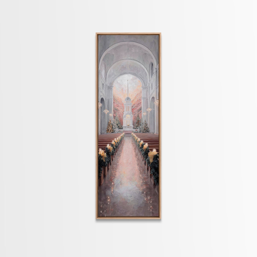 Golden Advent Glow – Framed Canvas Print – Skinny Art – Christian Christmas Art – Christian Art Canvas – Christian Wall Art – Christmas Art