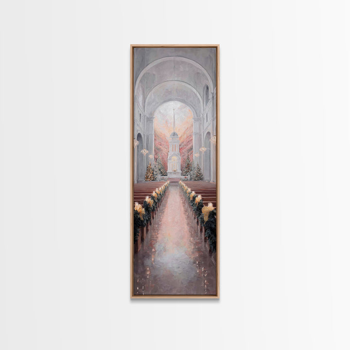 Golden Advent Glow – Framed Canvas Print – Skinny Art – Christian Christmas Art – Christian Art Canvas – Christian Wall Art – Christmas Art