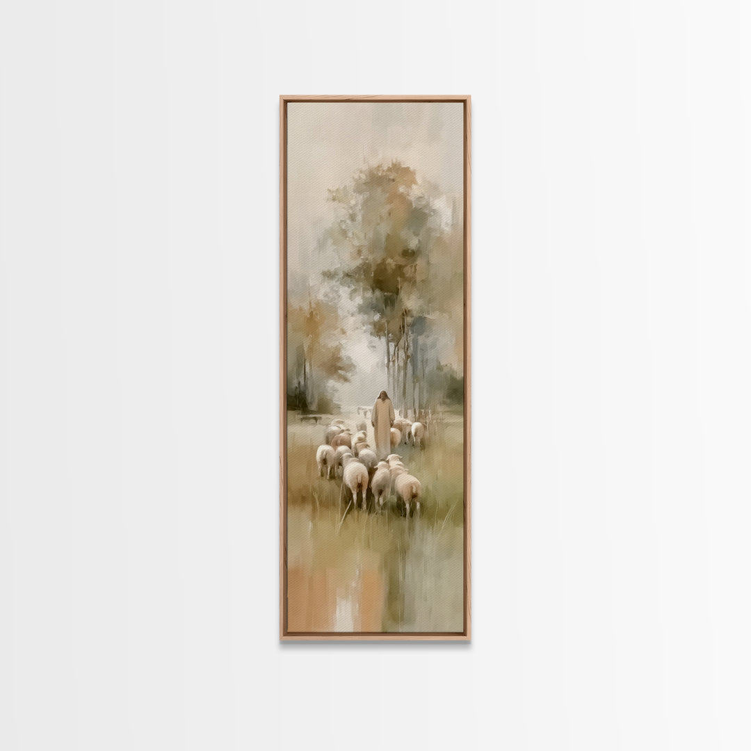 Pastoral Light Way | Framed Canvas Print | Christian Art Canvas | Christian Painting | Skinny Art | Christian Wall Art