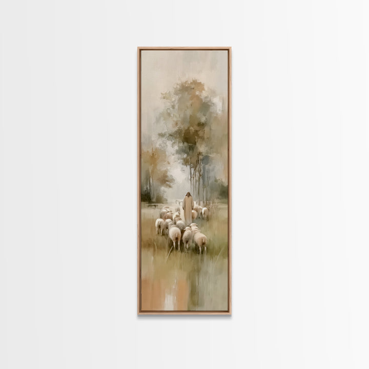 Pastoral Light Way | Framed Canvas Print | Christian Art Canvas | Christian Painting | Skinny Art | Christian Wall Art