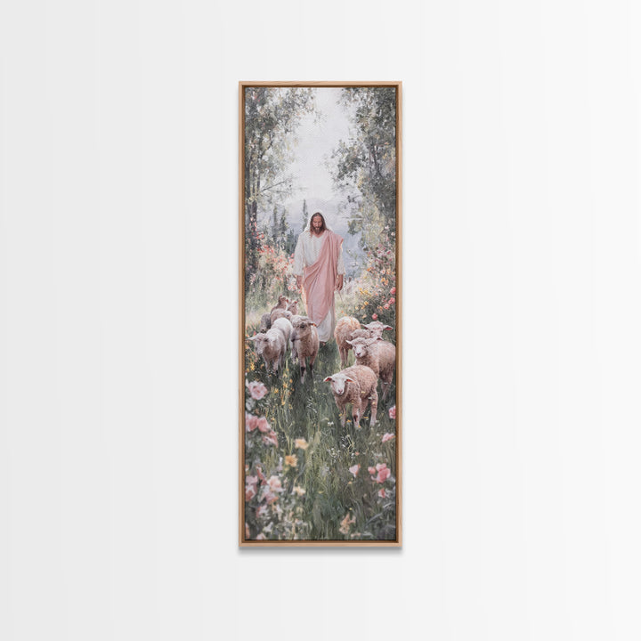 Garden Of Mercy | Framed Canvas Print | Christian Art Work | Jesus Painting | Narrow Art | Christian Christmas Art | Christian Decor