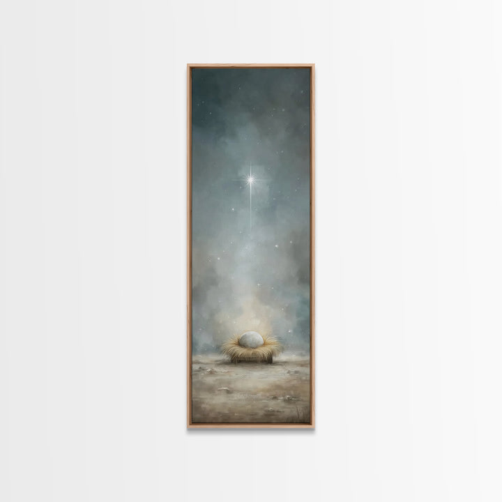 Divine Birth Star – Framed Canvas Print – Christian Christmas Art – Jesus Painting – Christian Art Canvas – Christmas Art – Christian Wall
