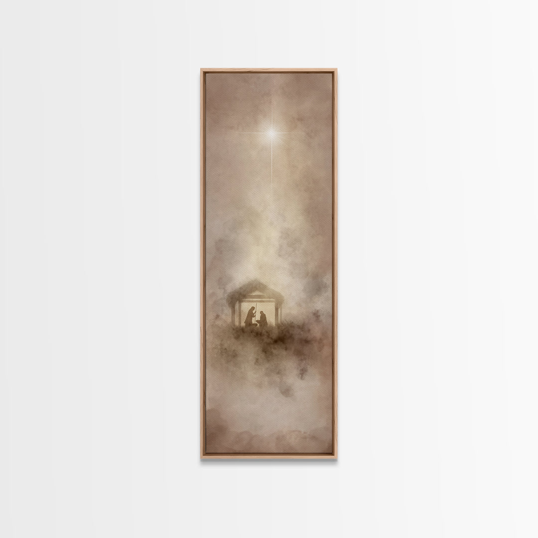 Silent Bethlehem Night – Framed Canvas Print – Christian Art Canvas – Christian Wall Art – Christian Christmas Art – Jesus Painting – Chris