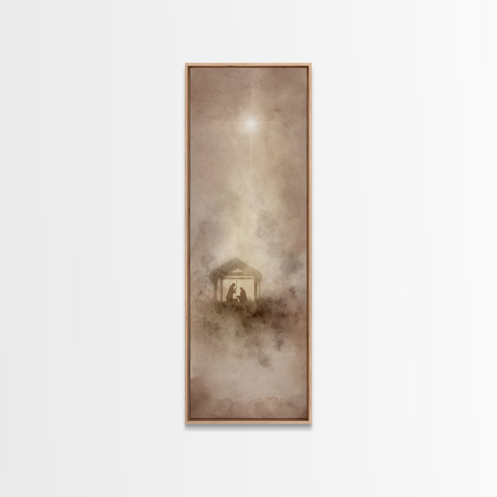 Silent Bethlehem Night – Framed Canvas Print – Christian Art Canvas – Christian Wall Art – Christian Christmas Art – Jesus Painting – Chris