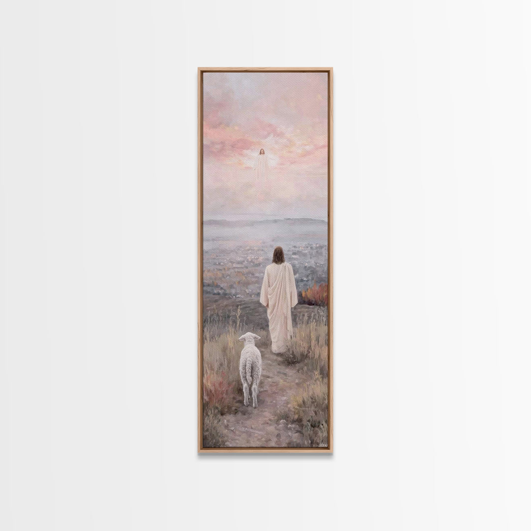 The Shepherd’s Path – Framed Canvas Print – Bible Art – Christian Wall Art – Jesus Painting – Christian Christmas Art – Christian Art Canva