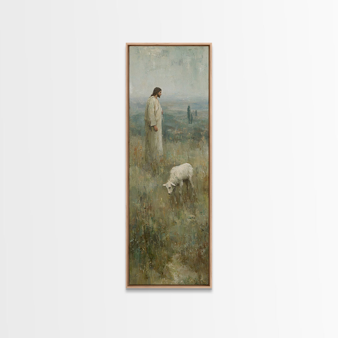 Path of Grace, Framed Canvas Print, Tall Skinny Art Print, Christian Wall Art, Jesus Christmas Art, Christian Decorations, Modern Christian