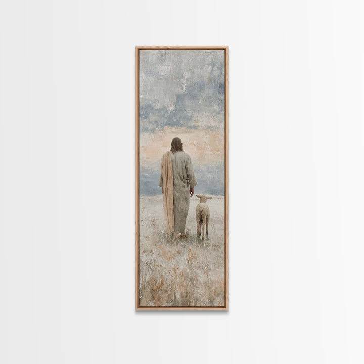Silent Pastures – Framed Canvas Print – Skinny Art – Christian Art Print – Jesus Painting – Vintage Christian Art – Christian Wall Art