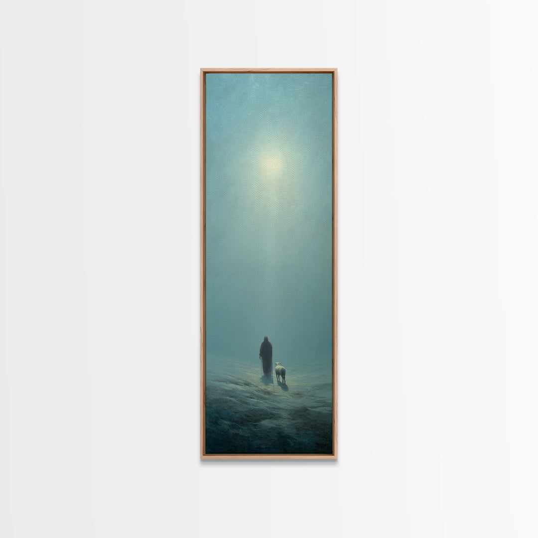 Sacred Solitude | Framed Canvas Print | Skinny Art | Large Christian Painting | Jesus Art Print | Christian Christmas Art | Christian Wall