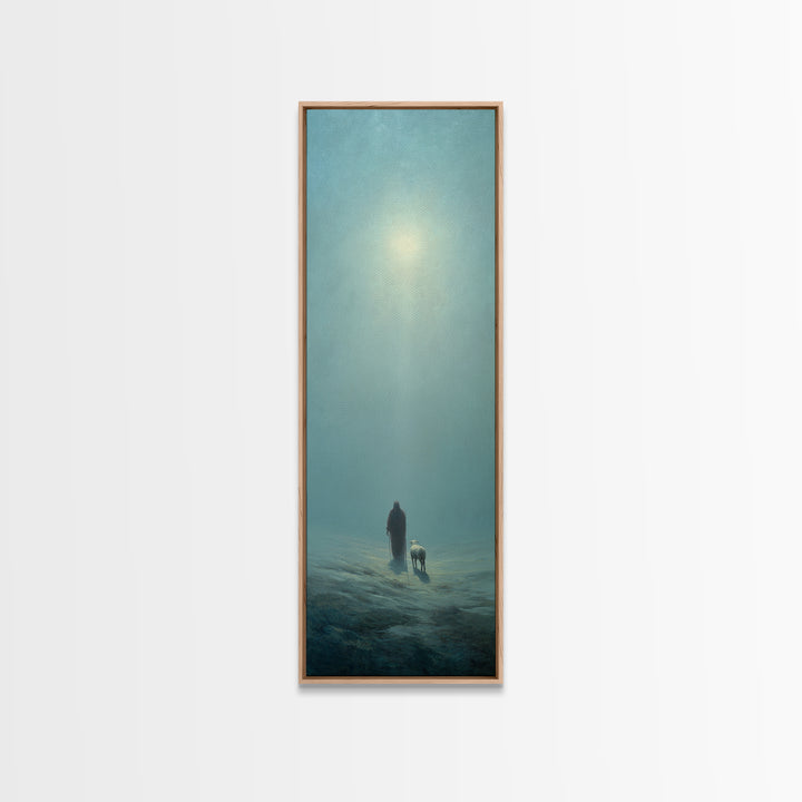 Sacred Solitude | Framed Canvas Print | Skinny Art | Large Christian Painting | Jesus Art Print | Christian Christmas Art | Christian Wall
