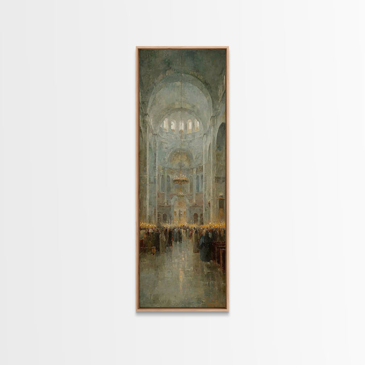 Cathedral Dawn Joy – Framed Canvas Print – Tall Narrow Wall Art – Christian Art Canvas – Christmas Wall Art – Christian Wall Art – Christia