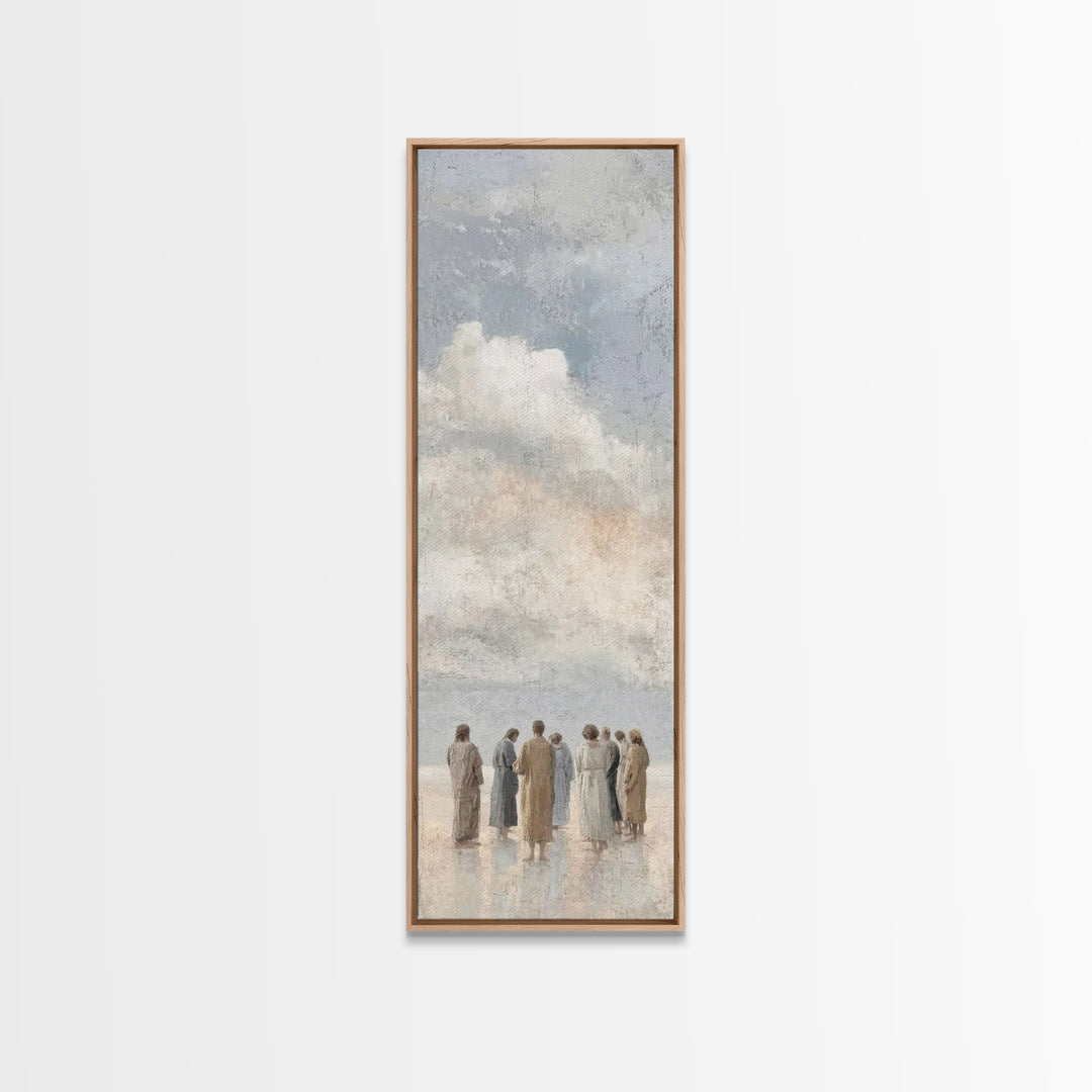 Gathered In Light – Framed Canvas Print – Tall Skinny Art Print – Christian Art Canvas – Christian Wall Art – Jesus Painting – Christian Ch