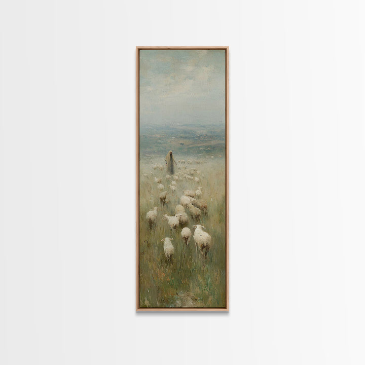 Hills Of Mercy - Framed Canvas Print - Christian Art Canvas - Jesus Painting - Christian Wall Art - Narrow Art - Christian Christmas Art