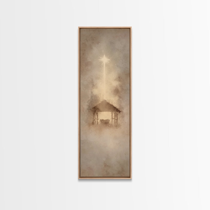 Radiant Hope Star | Framed Canvas Print | Christmas Art | Christian Wall Art | Christian Art Canvas | Skinny Art | Christian Christmas Art