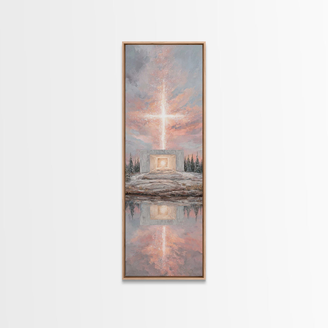 Cross Of Glory - Framed Canvas Print - Christian Wall Art - Christian Art Canvas - Christmas Art - Tall Narrow Wall Art - Christian Art