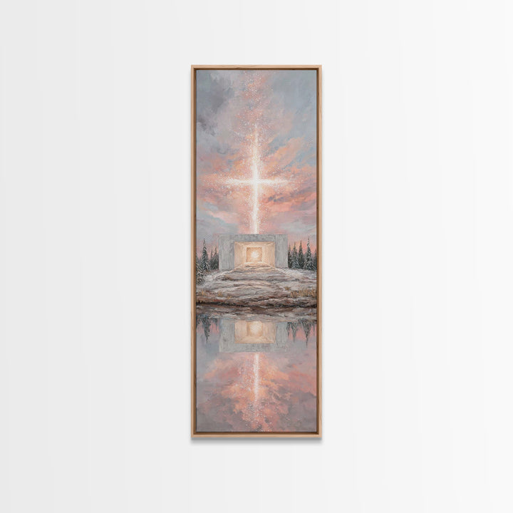 Cross Of Glory - Framed Canvas Print - Christian Wall Art - Christian Art Canvas - Christmas Art - Tall Narrow Wall Art - Christian Art