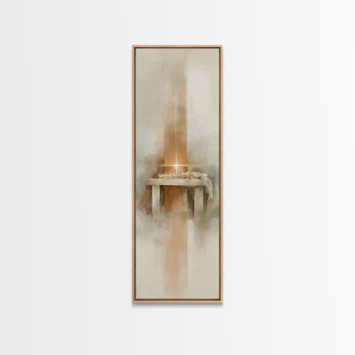 Radiant Manger Glow - Framed Canvas Print - Christian Wall Art - Christian Art Canvas - Christmas Art - Tall Narrow Wall Art - Christian Ar