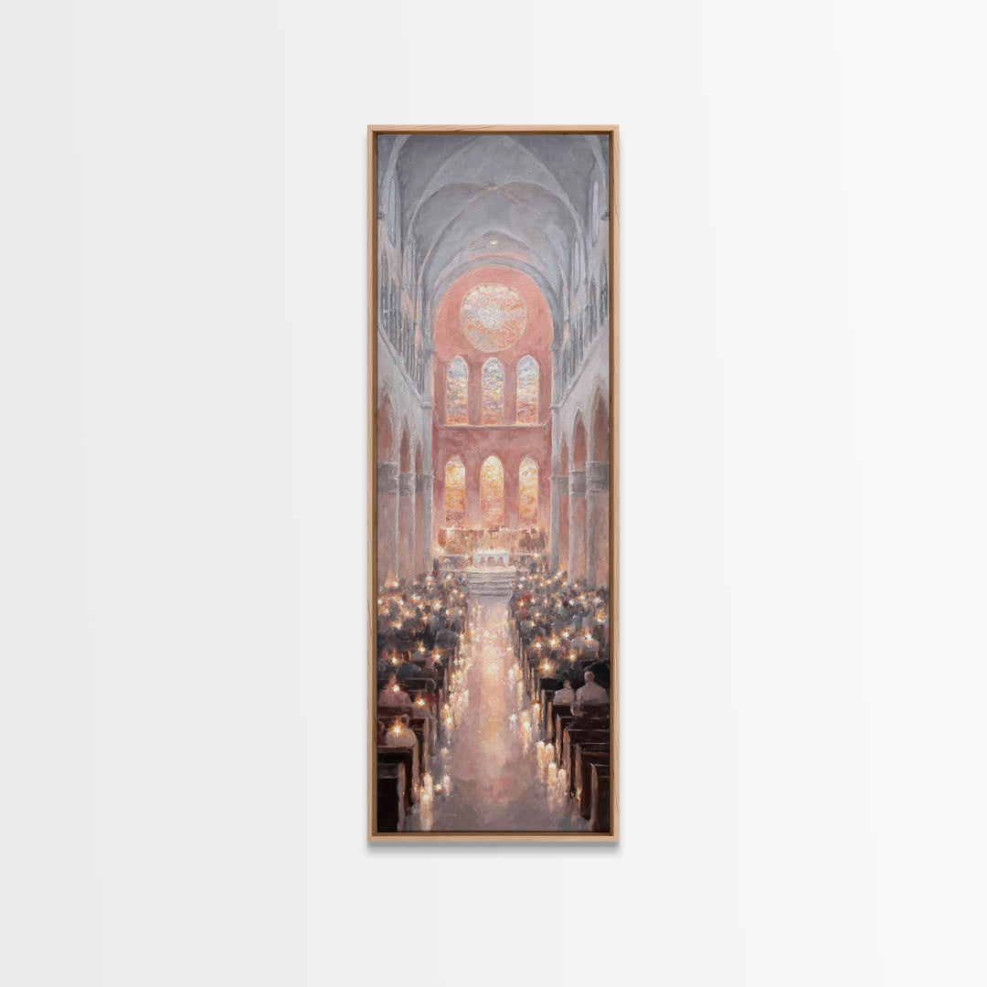 Advent Sanctuary Glow – Framed Canvas Print – Skinny Art – Christian Art Canvas – Christmas Wall Art – Christian Decor – Christian Art Prin