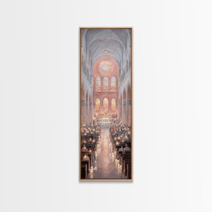 Advent Sanctuary Glow – Framed Canvas Print – Skinny Art – Christian Art Canvas – Christmas Wall Art – Christian Decor – Christian Art Prin