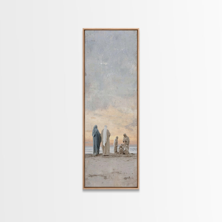 Soft Bethlehem Light – Framed Canvas Print – Tall Narrow Wall Art – Christian Art Prints – Christian Christmas Art – Jesus Painting