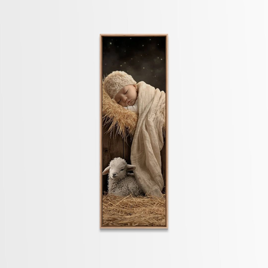 Holy Night Vigil – Framed Canvas Print – Narrow Art – Christian Art Canvas – Christian Decor – Christmas Art