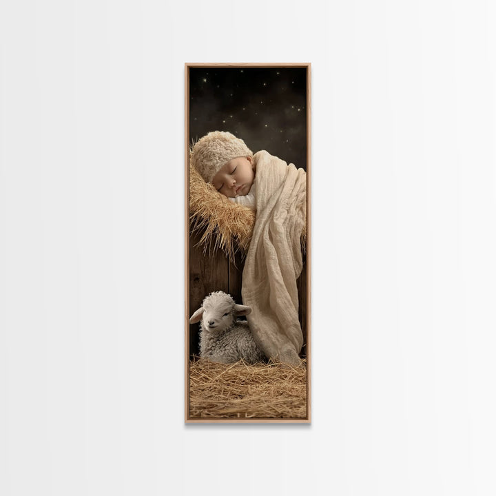 Holy Night Vigil – Framed Canvas Print – Narrow Art – Christian Art Canvas – Christian Decor – Christmas Art